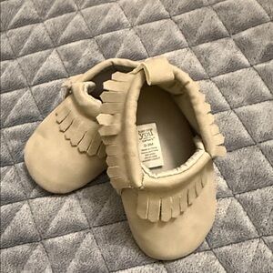 Carter's Gray Fringe Baby Moccasins